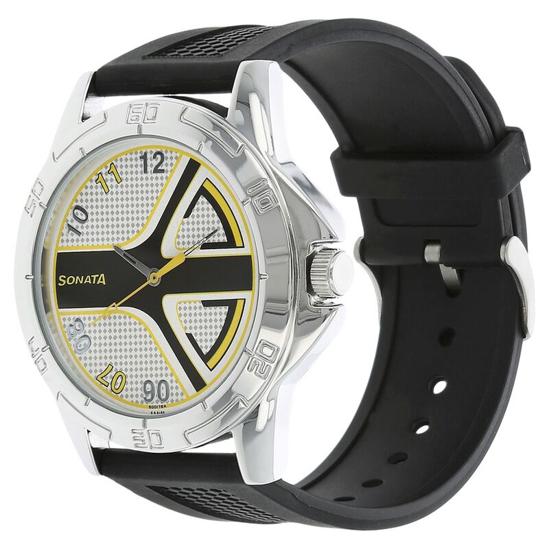 Sonata Quartz Analog Black Dial Plastic Strap Watch for Men - image number 1