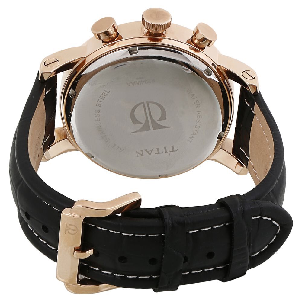 Buy Online Titan Quartz Chronograph Black Dial Watch for Men nc9234wl01e Titan