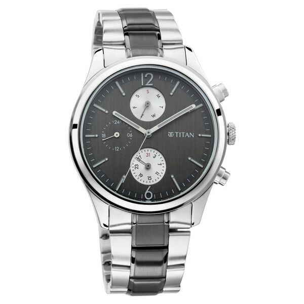Titan Men's Metropolitan Charm: Men's Multifunctional Anthra Watch with Metallic Accents - image number 0
