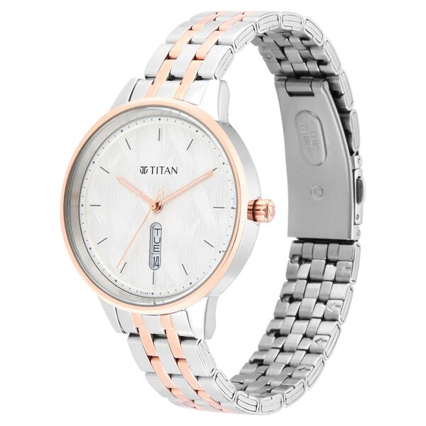 Titan Women's Precision Simplicity Watch: Grey Gradient Dial with Stainless Steel Strap - image number 2