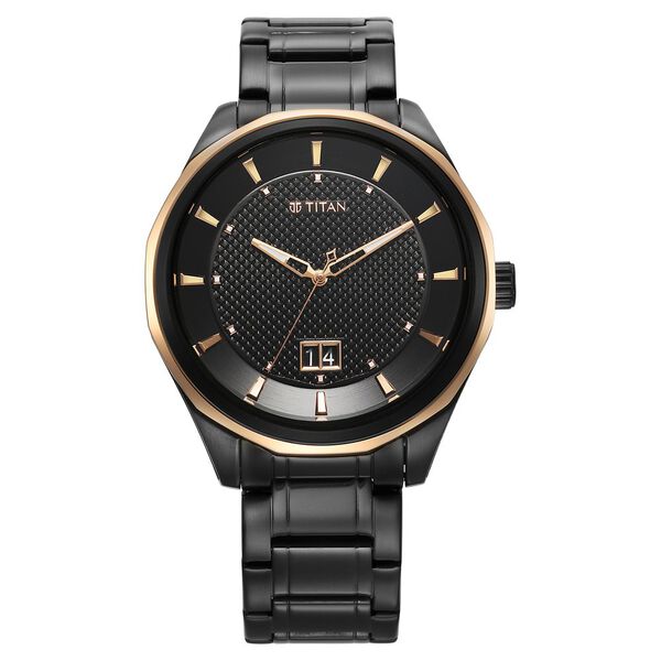 Titan Regalia Opulent Quartz Analog with Date Black Dial Black Stainless Steel Strap Watch for Men - image number 0