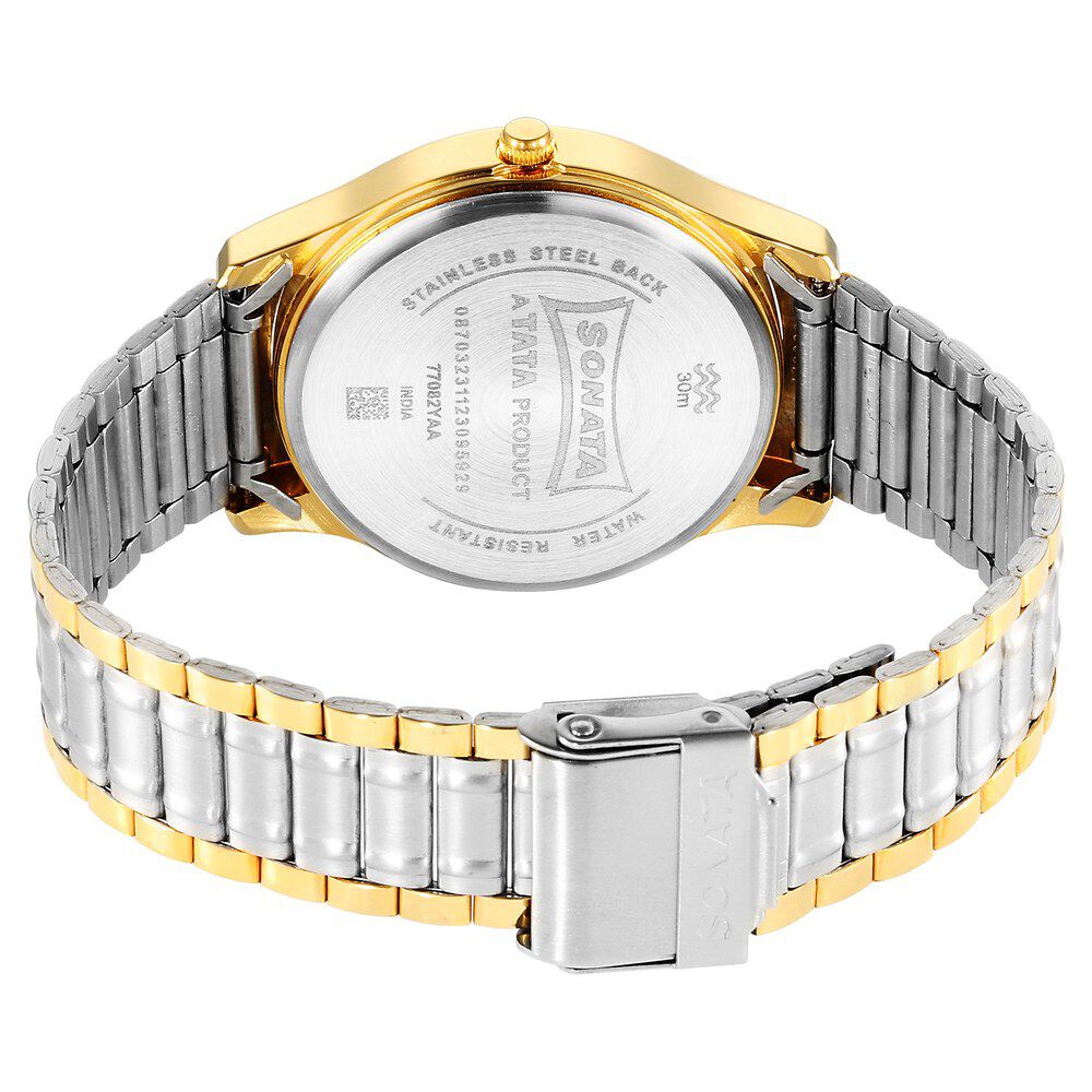 Buy Online Sonata Traditional Essentials Quartz Analog Grey Dial Stainless Steel Strap Watch for Men 77082bm02 Titan