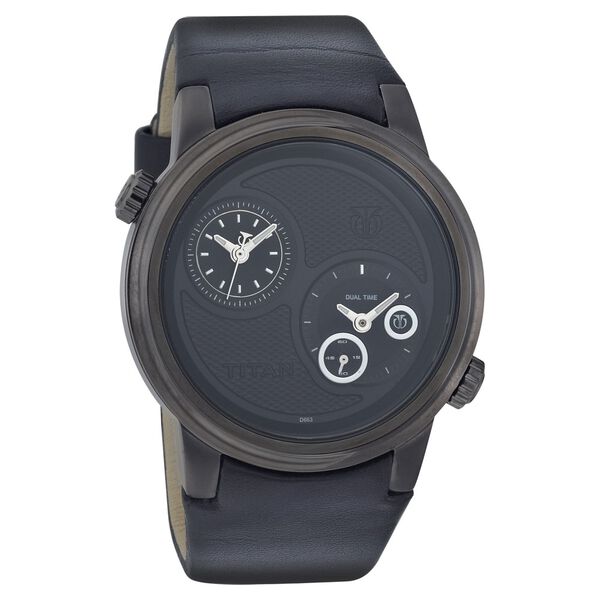 Titan Quartz Analog Black Dial Leather Strap Watch for Men - image number 0