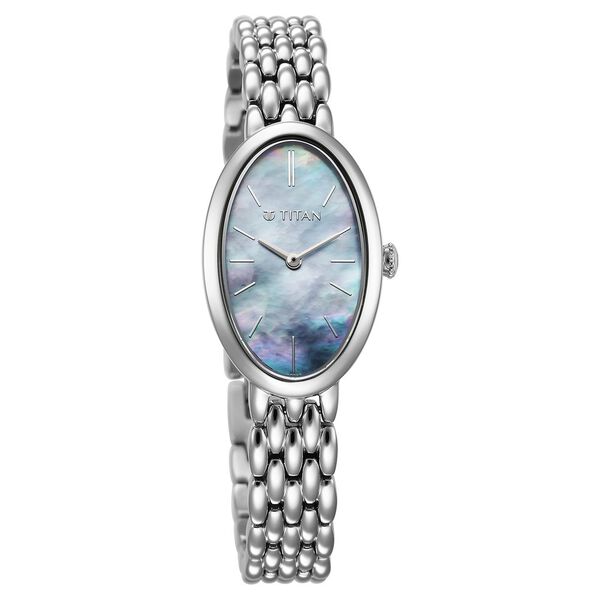 Titan Aura Quartz Analog Mother Of Pearl Dial Stainless Steel Strap Watch for Women - image number 1