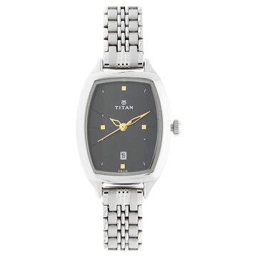 Titan Karishma Black Dial Analog with Date Stainless Steel Strap watch for Women