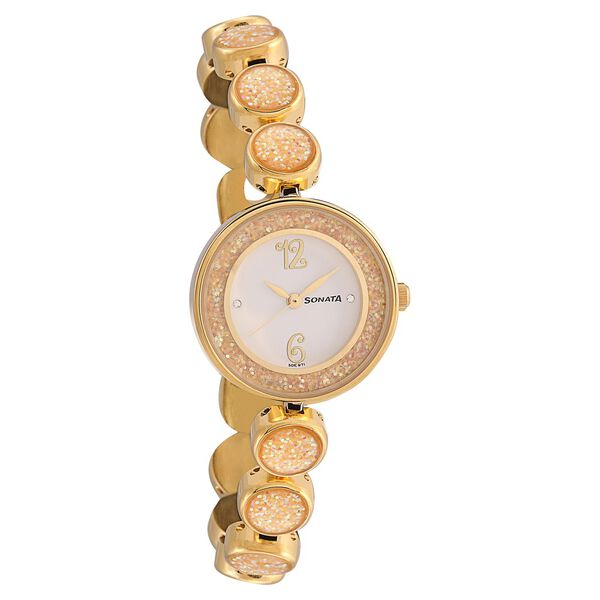Sonata Quartz Analog White Dial Metal Strap Watch for Women - image number 1