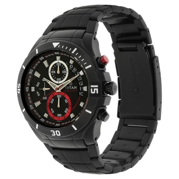 Titan Quartz Chronograph Black Dial Watch for Men - image number 1