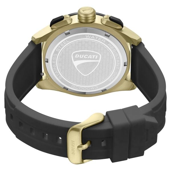 Ducati Quartz Chronograph Grey Dial Black Silicone Strap Watch For Men - image number 2