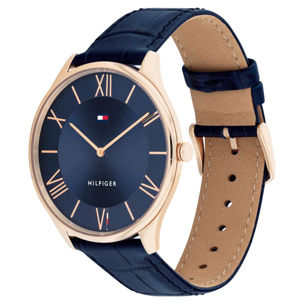 Tommy hilfiger shop blue leather watch