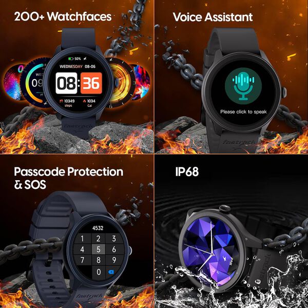 Fastrack Reflex Invoke Smartwatch Black: BT Calling, Advanced Chipset, Breathing Rate, IP68 - image number 7