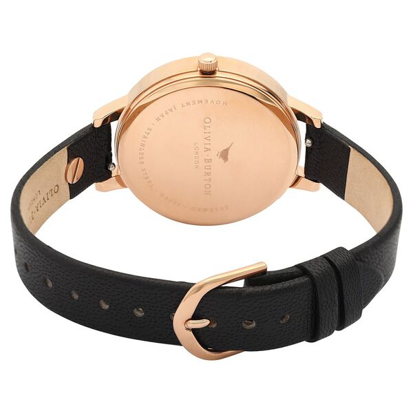 Olivia Burton Quartz Analog Black Dial Leather Strap Watch for Women - image number 5
