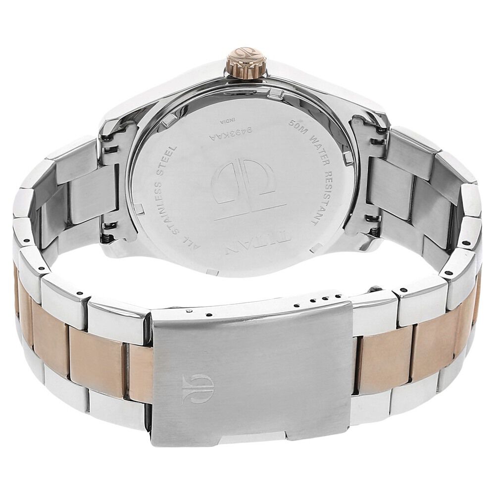 Buy Online Titan Quartz Analog Brown Dial Metal Strap Watch for Men ns9493km01 Titan