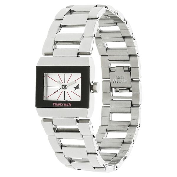 Fastrack Quartz Analog Silver Dial Stainless Steel Strap Watch for Girls - image number 1