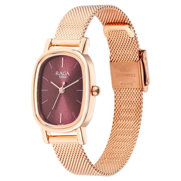 Titan Raga Viva Brown Dial Analog Stainless Steel Strap Watch for Women - image number 3
