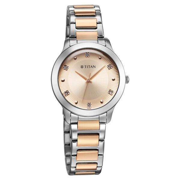 Titan Horizon Quartz Analog Rose gold Dial Stainless Steel Strap Watch For Women - image number 1