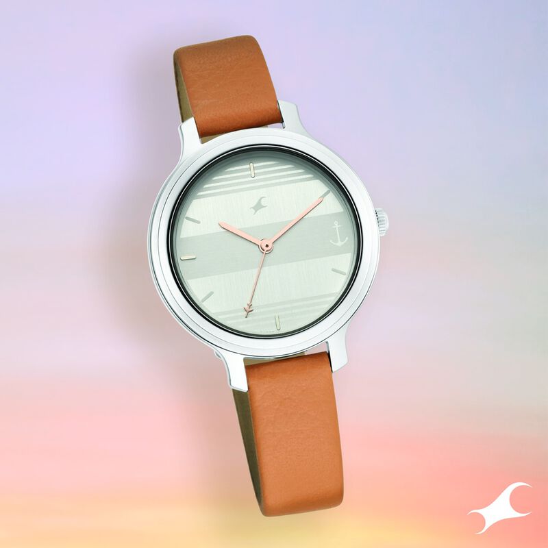 Fastrack Tripster Quartz Analog Bicolour Dial Leather Strap Watch for Girls