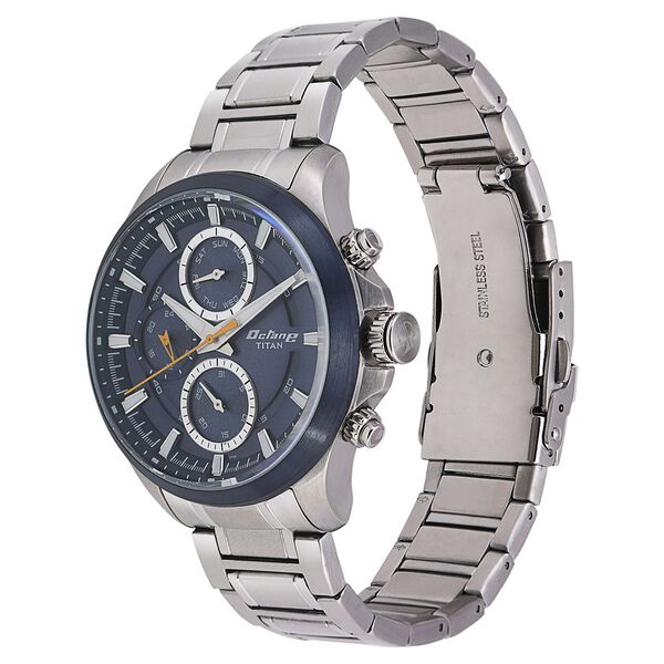 Titan Octane Blue Dial Quartz Multifunction Stainless Steel Strap watch for Men - image number 2