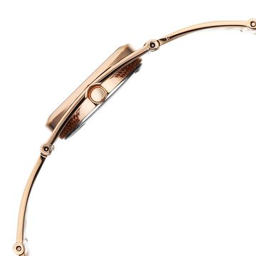 Titan Raga Ethereal Quartz Analog White Mother Of Pearl Dial Rose Gold Stainless Steel Strap Watch For Women