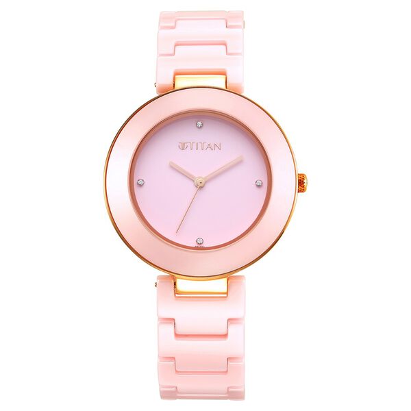 Titan Purple CeramicsPink Dial Analog Ceramic Strap watch for Women - image number 1