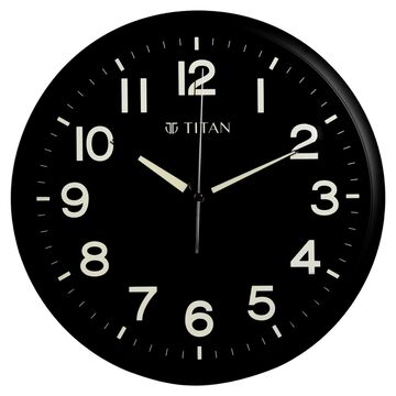 Titan Classic Wall Clock Quartz Analog Black Dial Silent Sweep - 32 CM x 32 CM (Medium)
