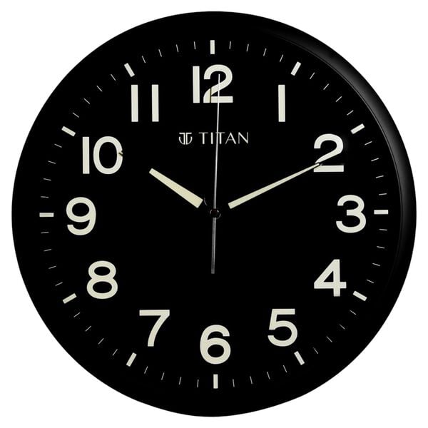 Titan Classic Wall Clock Quartz Analog Black Dial Silent Sweep - 32 CM x 32 CM (Medium) - image number 2
