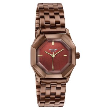 Poze By Sonata Quartz Analog Brown Dial Brown Metal Strap Watch For Women