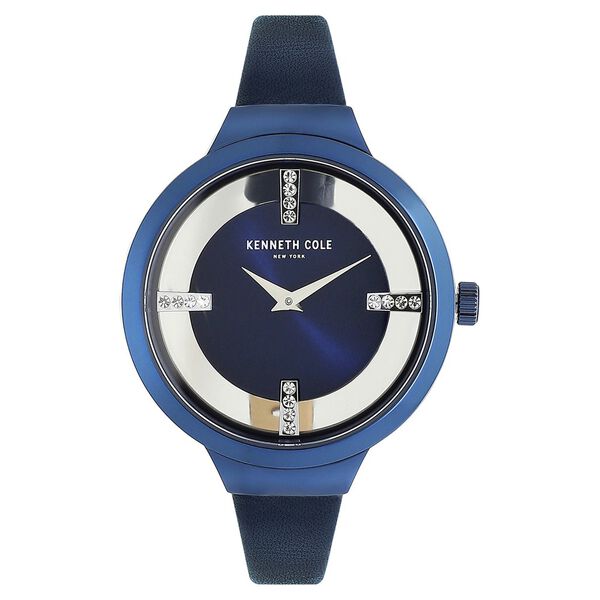 Kenneth Cole Quartz Analog Blue Dial Leather Strap Watch for Women - image number 0