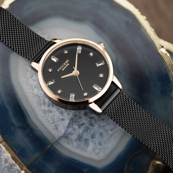 Sonata Poze Quartz Analog Black Dial Mesh Strap Watch for Women - image number 0