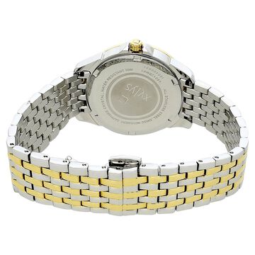 Xylys Swiss Analog with Date Two Toned Stainless Steel Strap White Dial Watch For Women