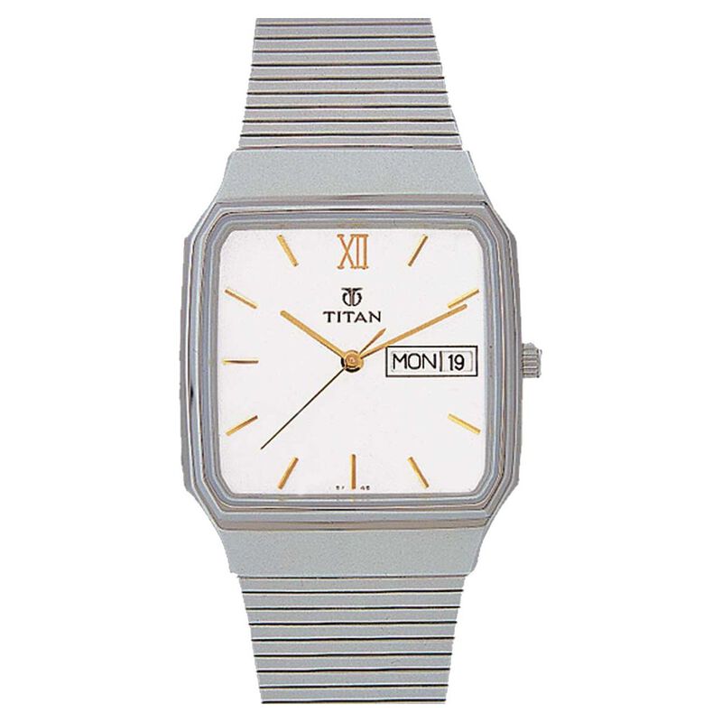 Buy Online Titan Quartz Analog with Day and Date White Dial Watch