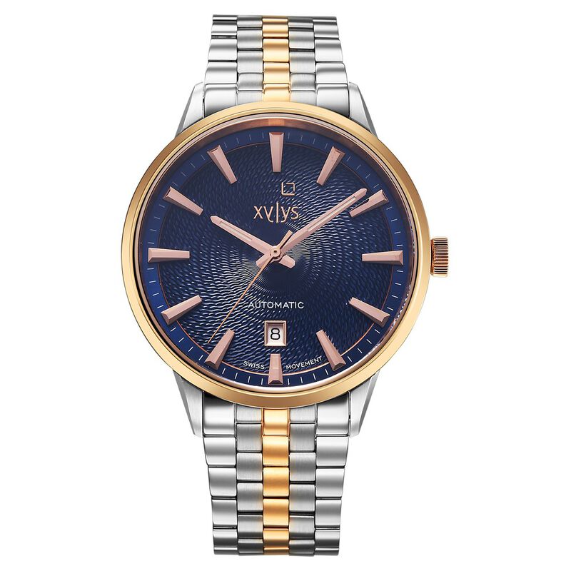Xylys Swiss Automatic Blue Dial Two Toned Stainless Steel Strap Watch For Men