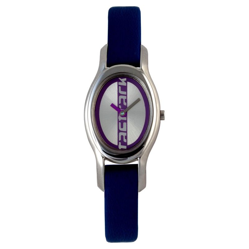 Fastrack Quartz Analog Silver Dial Leather Strap Watch for Girls