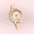 Fastrack Uptown Retreat Quartz Analog Pink Dial Leather Strap Watch for Girls