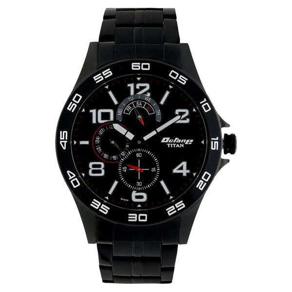 Titan Quartz Analog with Day and Date Black Dial Stainless Steel Strap Watch for Men - image number 0
