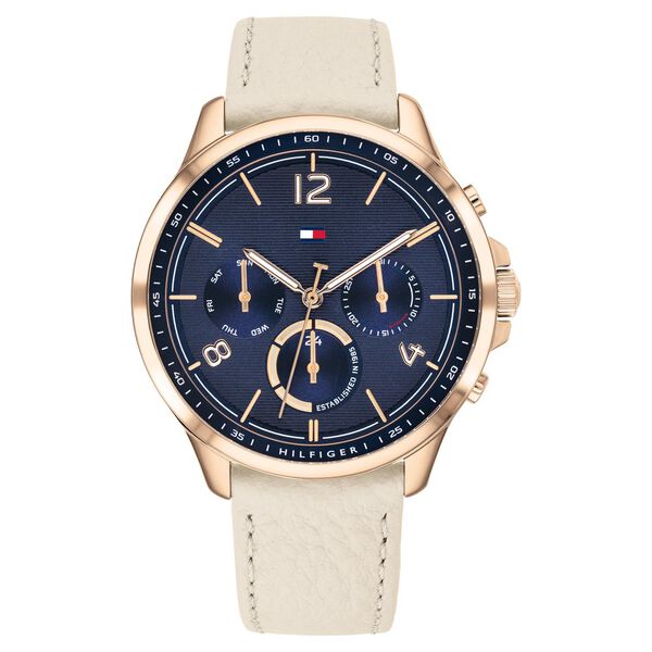 Tommy Hilfiger Blue Dial Leather Strap Watch for Women - image number 0