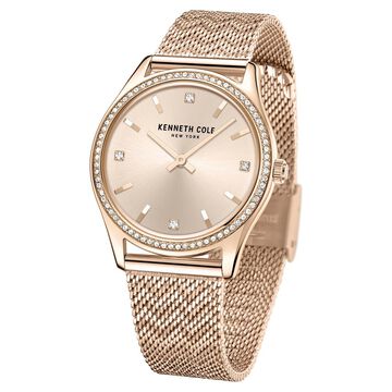 Kenneth Cole Quartz Analog Rose Gold Dial Stainless Steel Strap Watch for Women