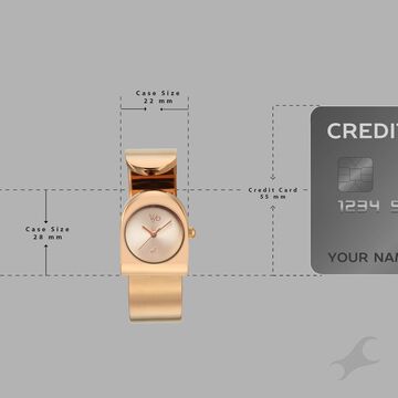 Vyb Striker By Fastrack Quartz Analog Rose Gold Dial Rose Gold Metal Strap Watch For Girls