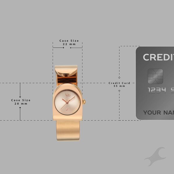 Vyb Striker By Fastrack Quartz Analog Rose Gold Dial Rose Gold Metal Strap Watch For Girls - image number 3