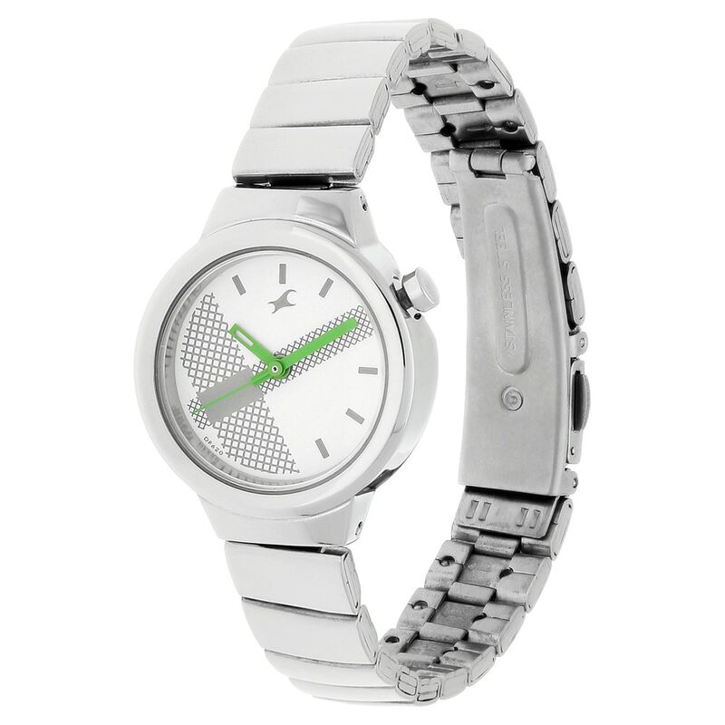 Fastrack Checkmate Quartz Analog Off White Dial Stainless Steel Strap Watch for Girls - image number 1