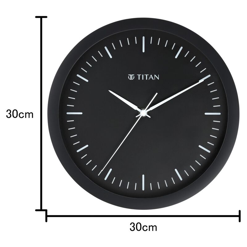 Buy Online Titan Contemporary Black Wall Clock with Silent Sweep