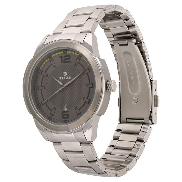 Titan Analog with Date Anthracite Dial Stainless Steel Strap watch for Men - image number 2