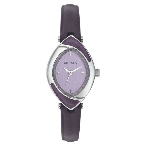 Sonata Quartz Analog Blue Dial Leather Strap Watch for Women - image number 0