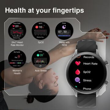 Fastrack Optimus 2 Pro 3.63 cm AMOLED, Advanced Blazing Fast UI, AOD, Metal Case, IP68, Working Crown Smartwatch