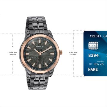Sonata Poze Quartz Analog Grey Dial Grey Metal Strap Watch For Men