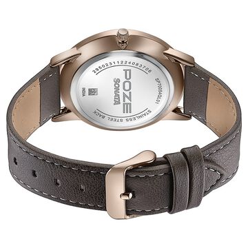 Sonata Poze Quartz Analog White Dial Leather Strap Watch For Men