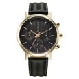 Fastrack Chrome K Quartz Multifunction Black Dial Black Leather Strap Watch For Guys - image number 0