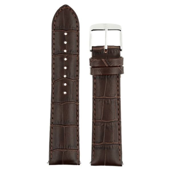22 mm Brown Genuine Leather Strap for Men - image number 0