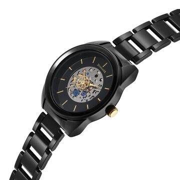 Sonata Unveil Quartz Multifunction Black Dial Stainless Steel Strap Watch for Women