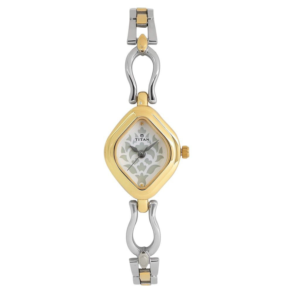 Buy Online Titan Quartz Analog White Dial Stainless Steel Strap