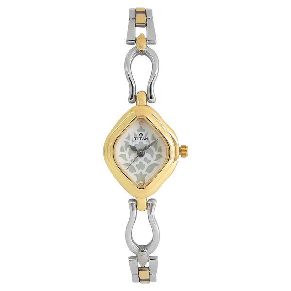 Titan Quartz Analog White Dial Stainless Steel Strap Watch for Women - image number 0
